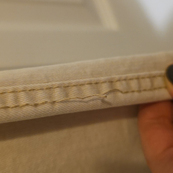 OAT New York Cream Denim Midi Skirt With Slit And Pockets 6 NWT - Picture 11 of 12